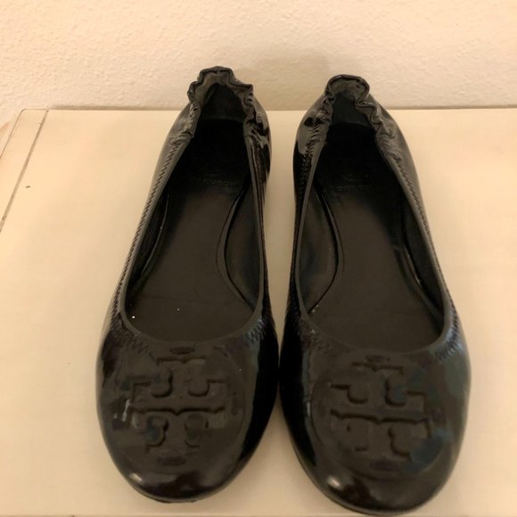 Tory Burch Shoes - Black Patent Tory Burch Flat